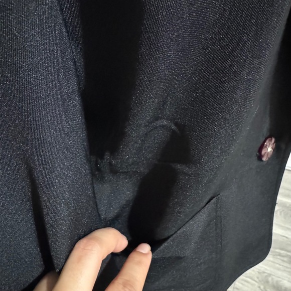 Gogogo FROM PARIS Black Button Front Blazer Women Size Large Career Formal - Picture 4 of 13